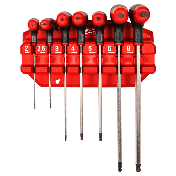7 PC Hex Key Wrenches with Comfort Grip Set with Rack, , hi-res
